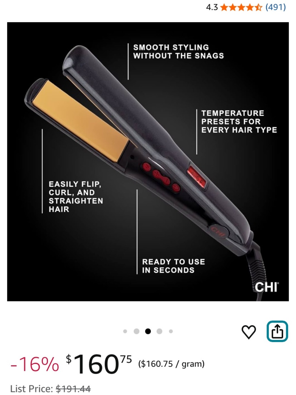 CHI G2 Ceramic and Titanium Hairstyling Iron